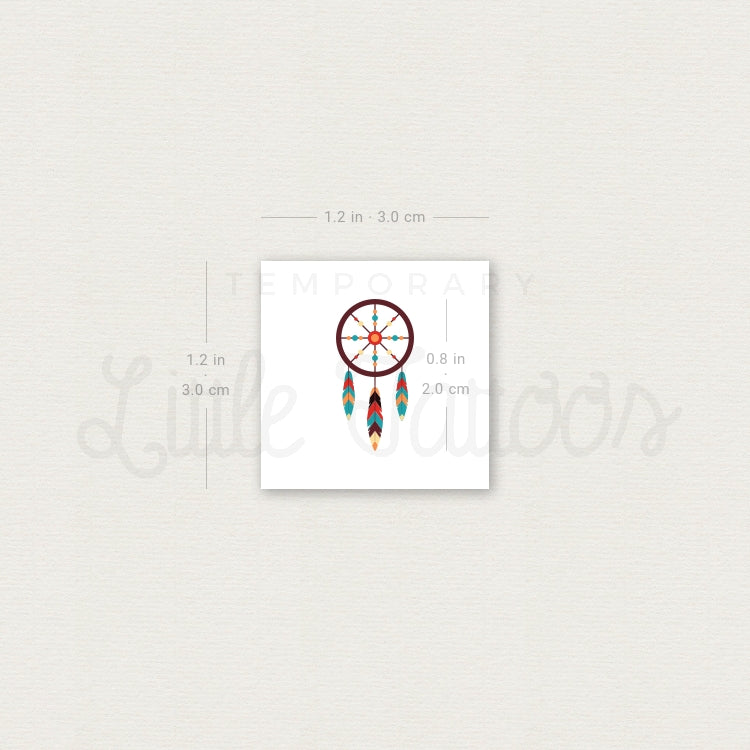 Color Dreamcatcher Temporary Tattoo - Set of 3