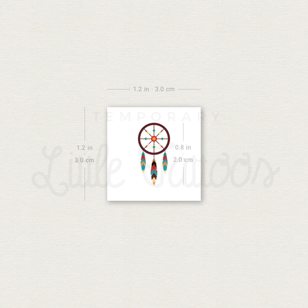 Color Dreamcatcher Temporary Tattoo - Set of 3