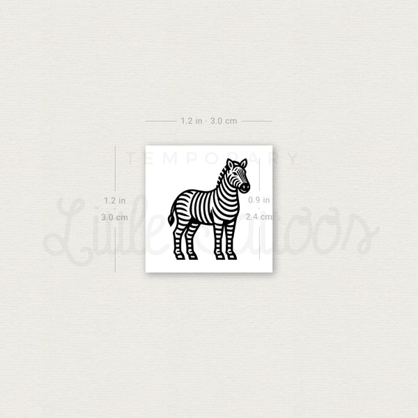 Zebra Temporary Tattoo - Set of 3