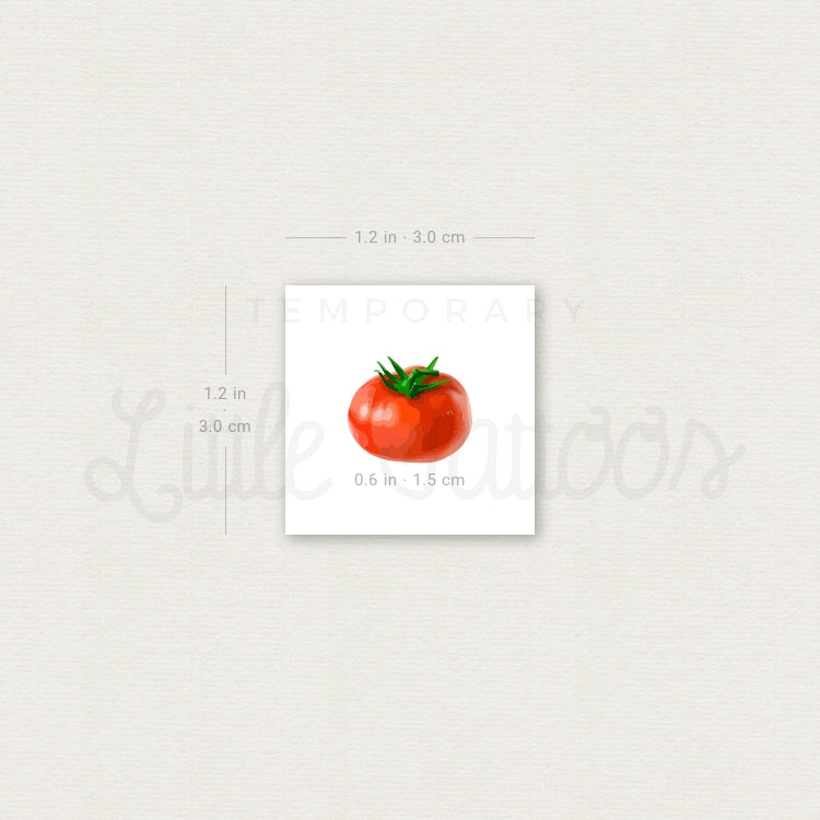 Tatuaje temporal de tomate rojo pequeño - Juego de 3