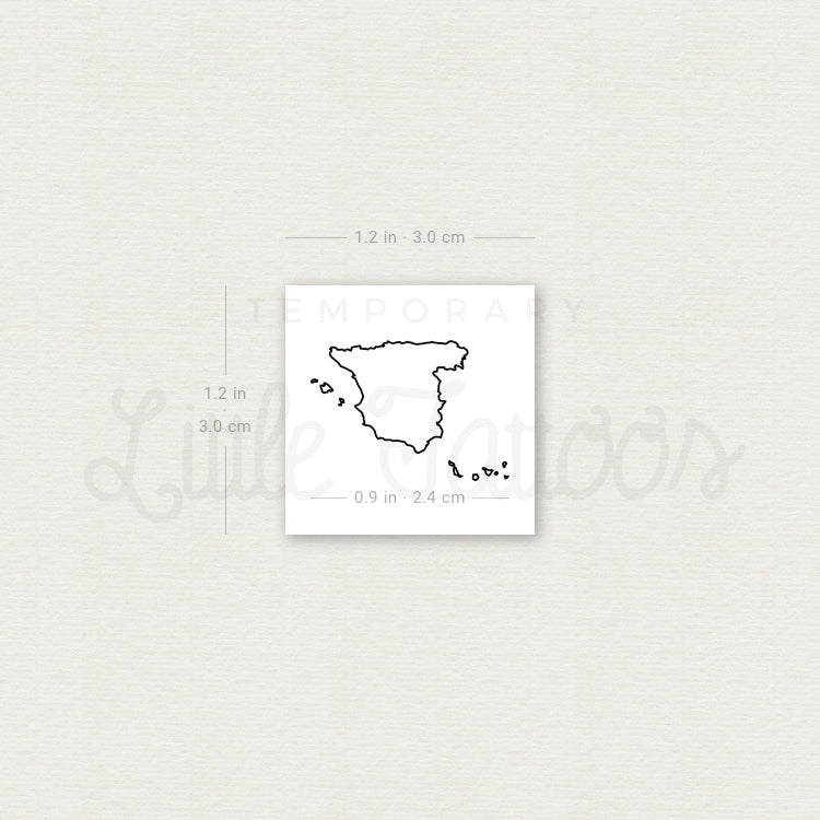 Tatuaje temporal del mapa de España (juego de 3)
