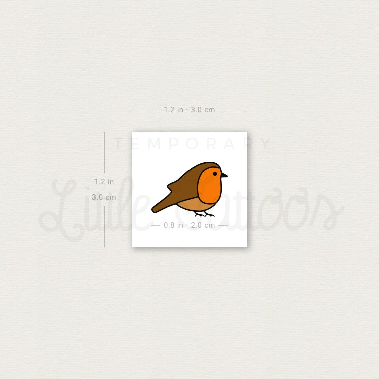 Robin Bird Temporary Tattoo - Set of 3