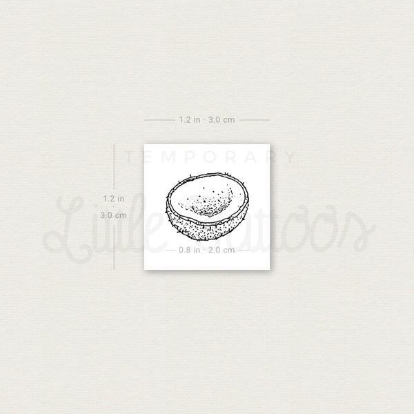 Half Coconut Temporary Tattoo - Set of 3