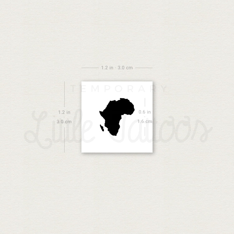 Tatuaje temporal pequeño de mapa de África (juego de 3)