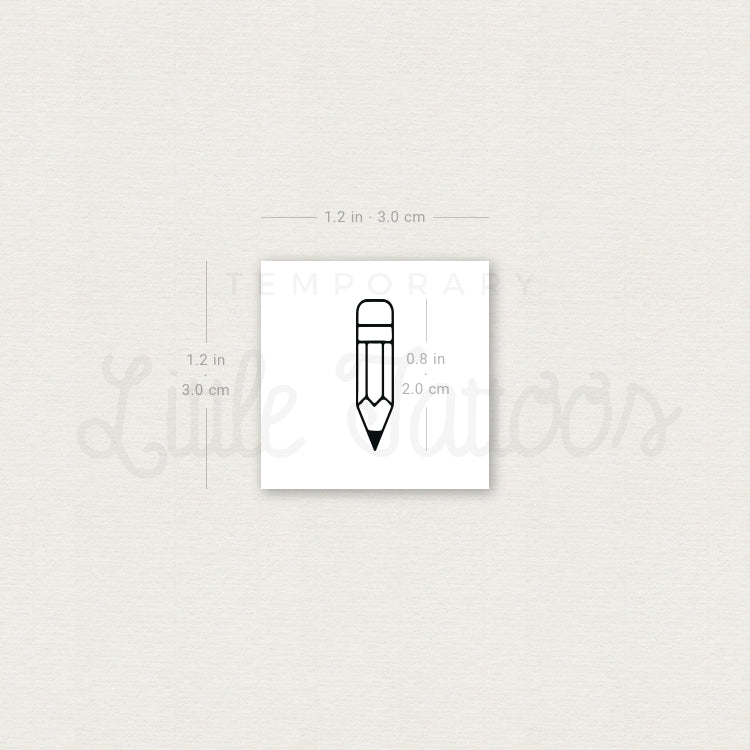 Tiny Pencil Temporary Tattoo - Set of 3