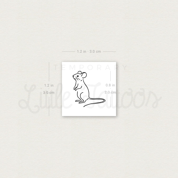 Standing Mouse Temporary Tattoo - Set of 3