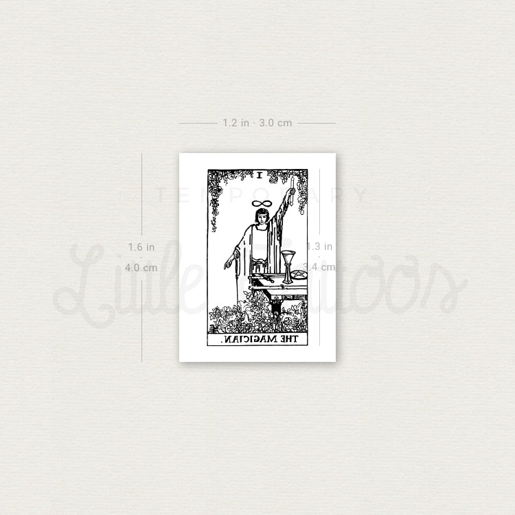 Tatuaje temporal de la carta del tarot El Mago - Juego de 3