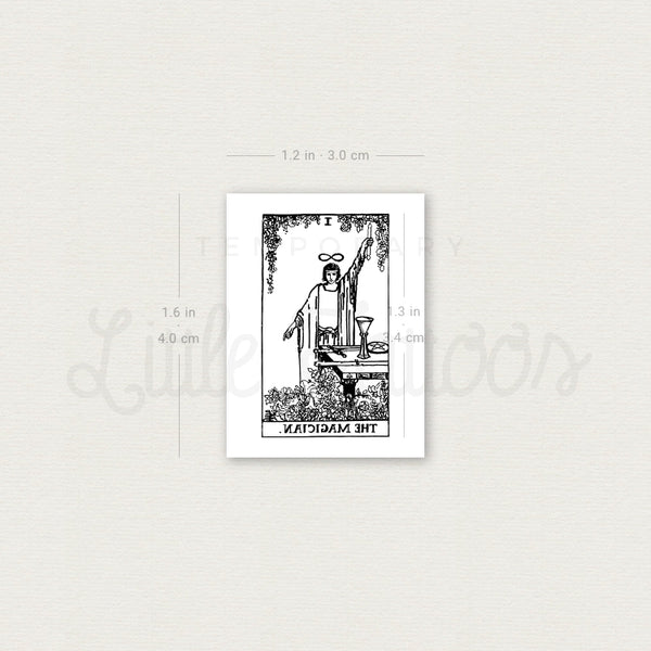 Little The Magician Tarot Card Temporary Tattoo - Set of 3