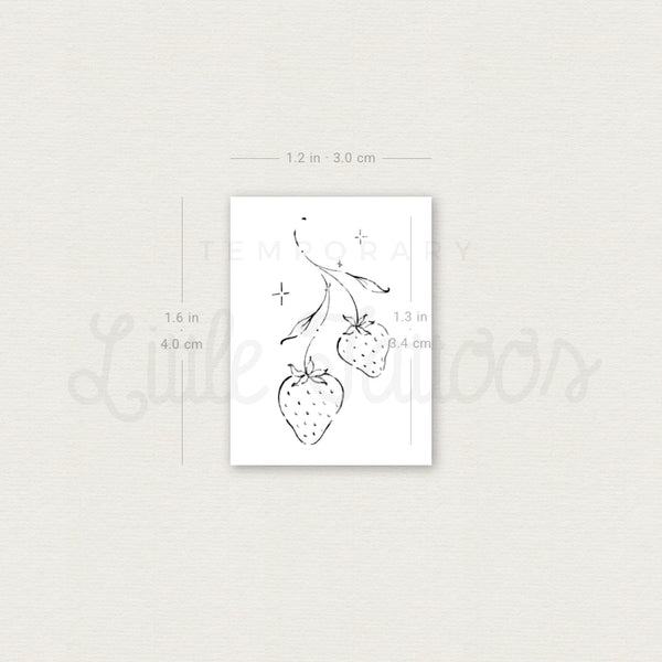 Strawberry Couple By Stefano Mazza Temporary Tattoo - Set of 3