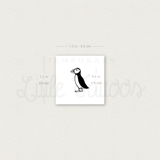 Tiny Puffin Temporary Tattoo - Set of 3