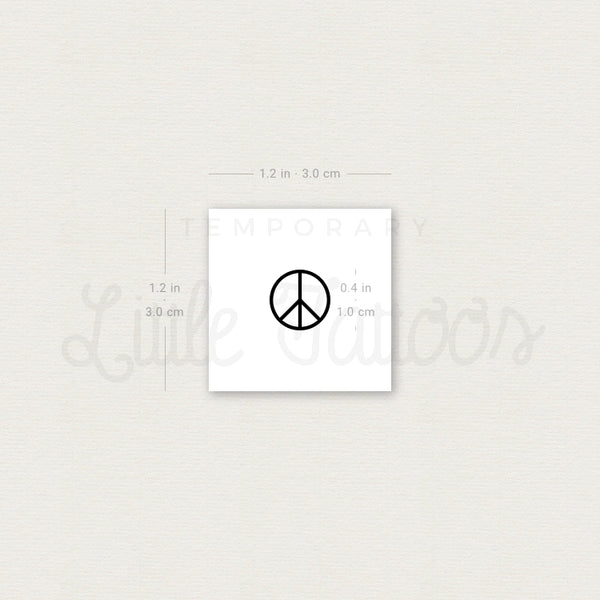 Fine Line Peace Symbol Temporary Tattoo - Set of 3