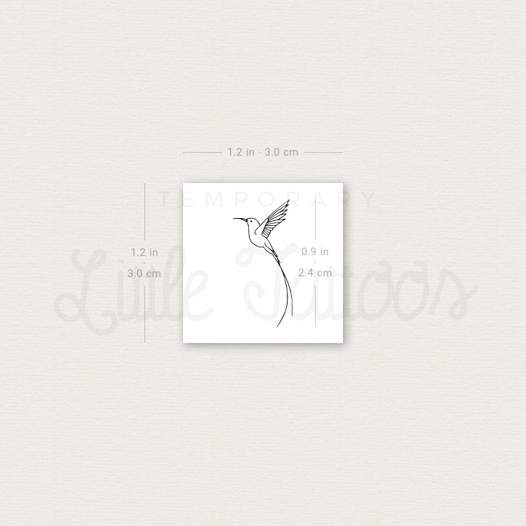 Little Long-tailed Sylph Hummingbird Temporary Tattoo - Set of 3