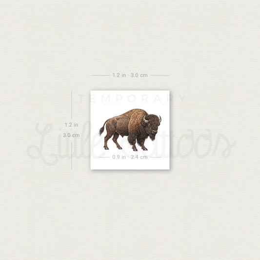 Watercolor Bison Temporary Tattoo - Set of 3