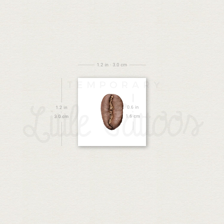Coffee Bean Temporary Tattoo - Set of 3