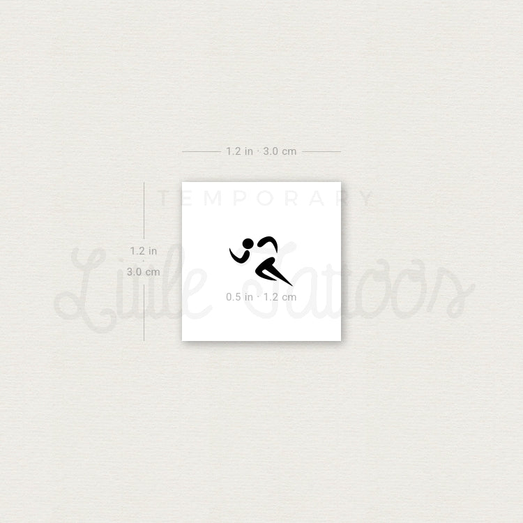Running Symbol Temporary Tattoo - Set of 3