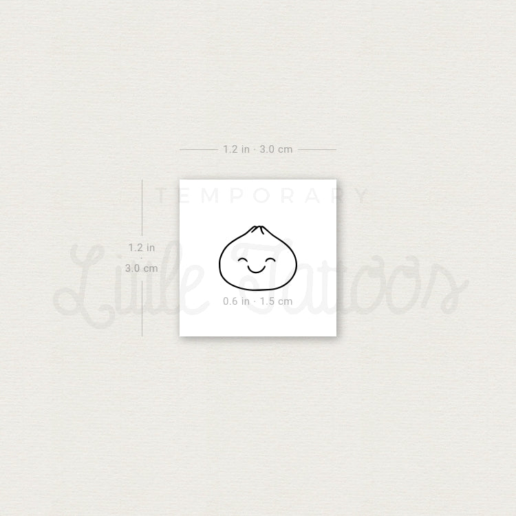Smiley Dumpling Temporary Tattoo - Set of 3