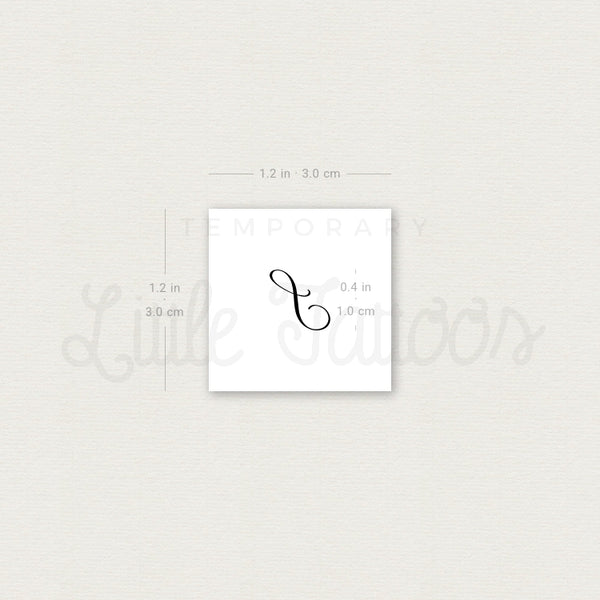 Cursive S Script Temporary Tattoo - Set of 3