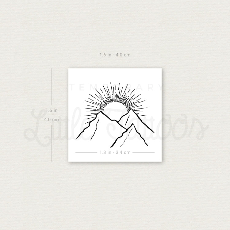 Mountain Sunrise Temporary Tattoo - Set of 3