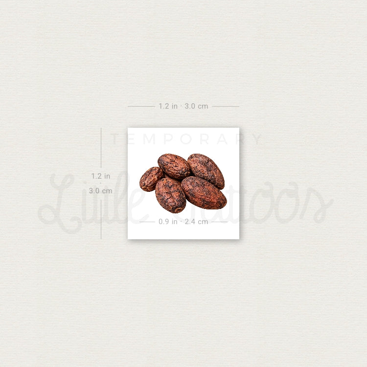 Cocoa Beans Temporary Tattoo - Set of 3