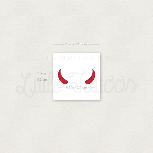 Tatuaje temporal de cuernos de diablo - Juego de 3
