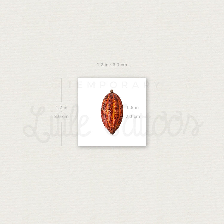 Cocoa Pod Temporary Tattoo - Set of 3