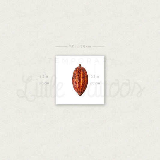 Cocoa Pod Temporary Tattoo - Set of 3