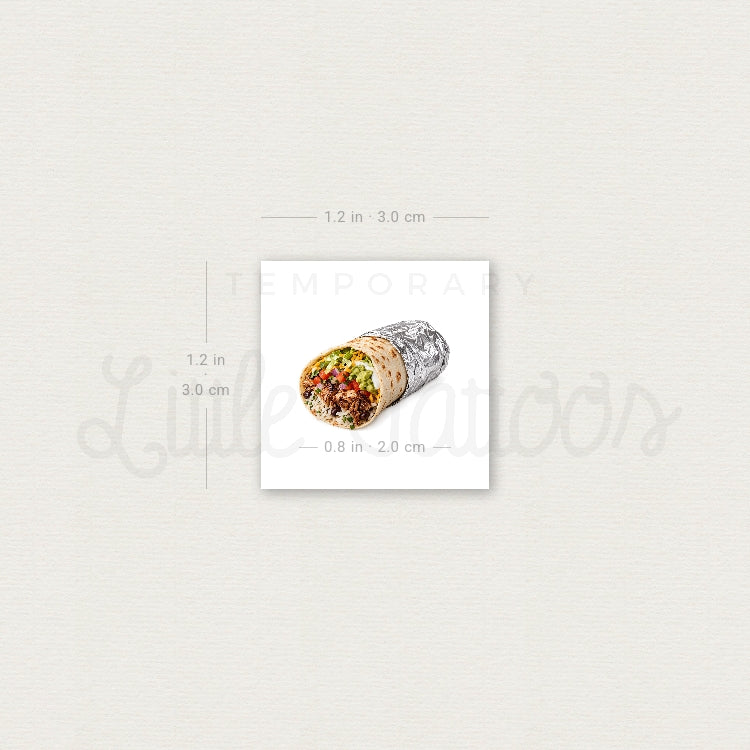 Burrito Temporary Tattoo - Set of 3