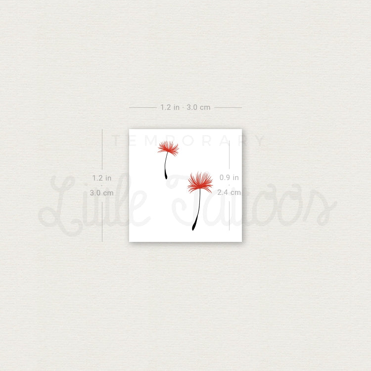 Two Dandelion Seeds Temporary Tattoo - Set of 3