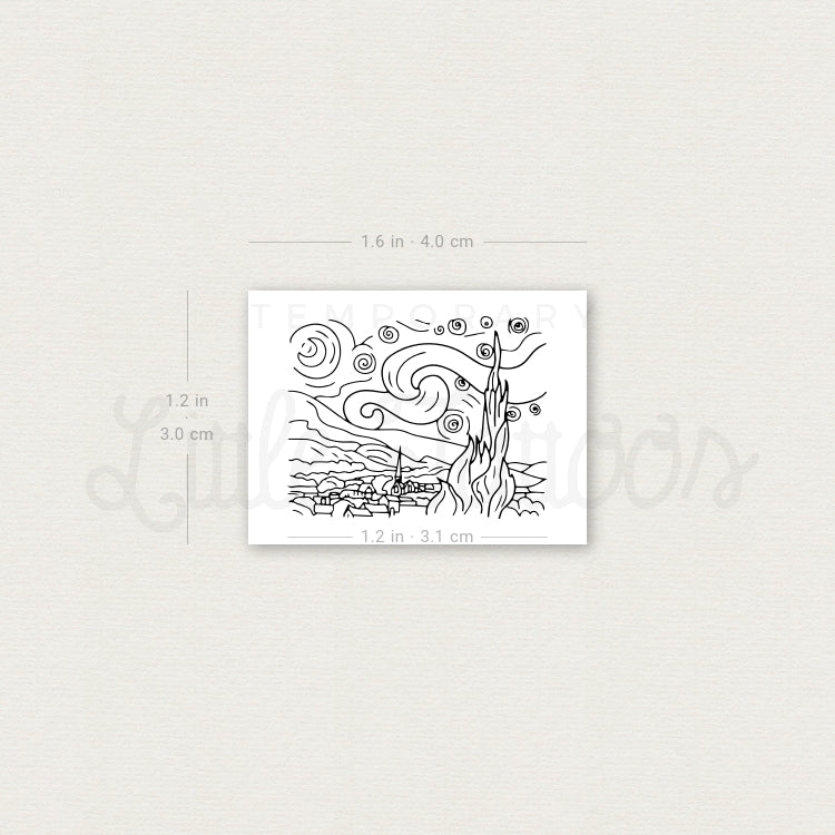 Starry Night Temporary Tattoo - Set of 3