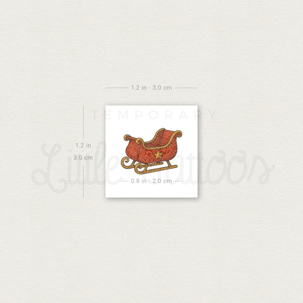 Sleigh Temporary Tattoo - Set of 3