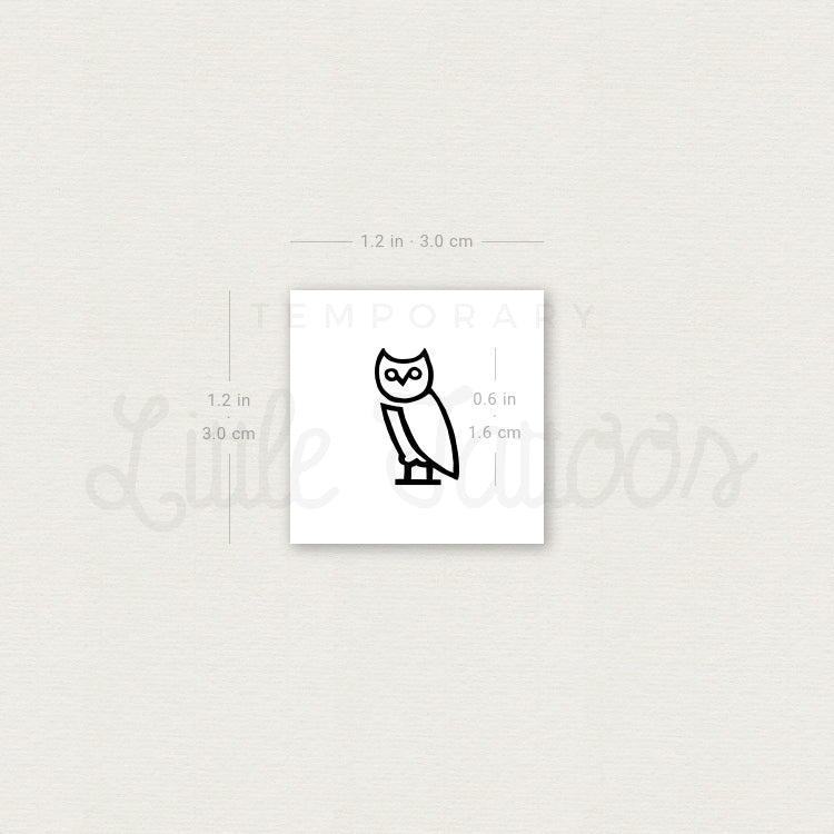 Tatuaje temporal minimalista de búho (juego de 3)