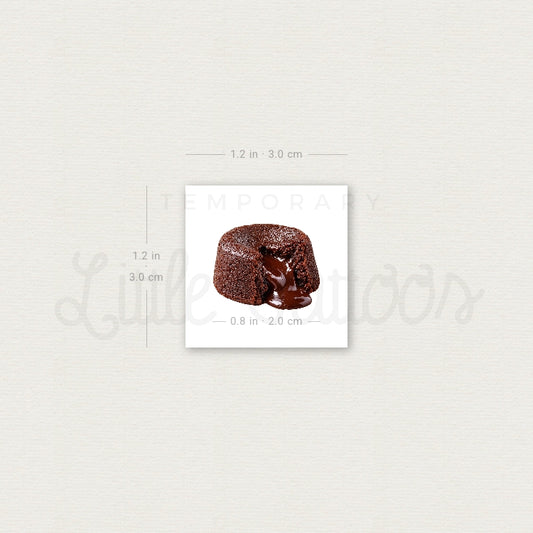 Molten Chocolate Cake Temporary Tattoo - Set of 3