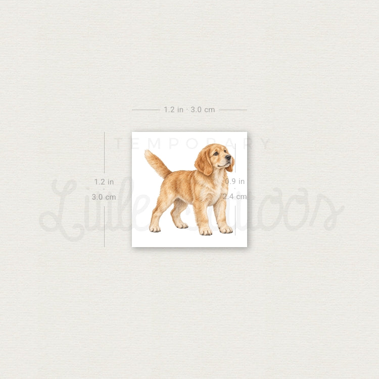 Golden Retriever Puppy Temporary Tattoo - Set of 3