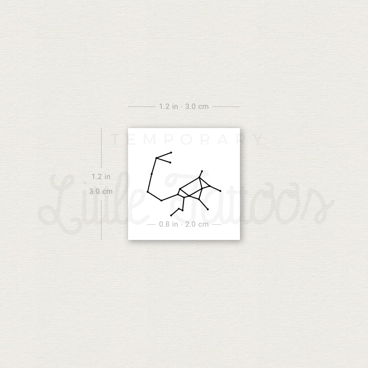 Tiny Sagittarius Constellation Temporary Tattoo - Set of 3