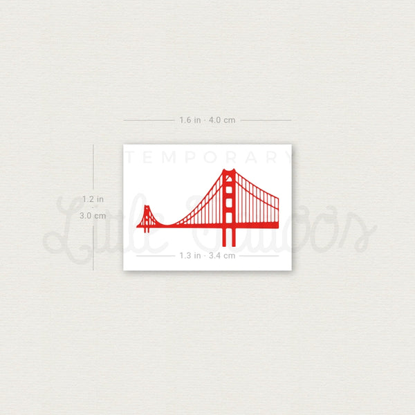 Golden Gate Bridge Temporary Tattoo - Set of 3