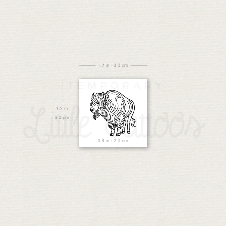 Bison Temporary Tattoo - Set of 3
