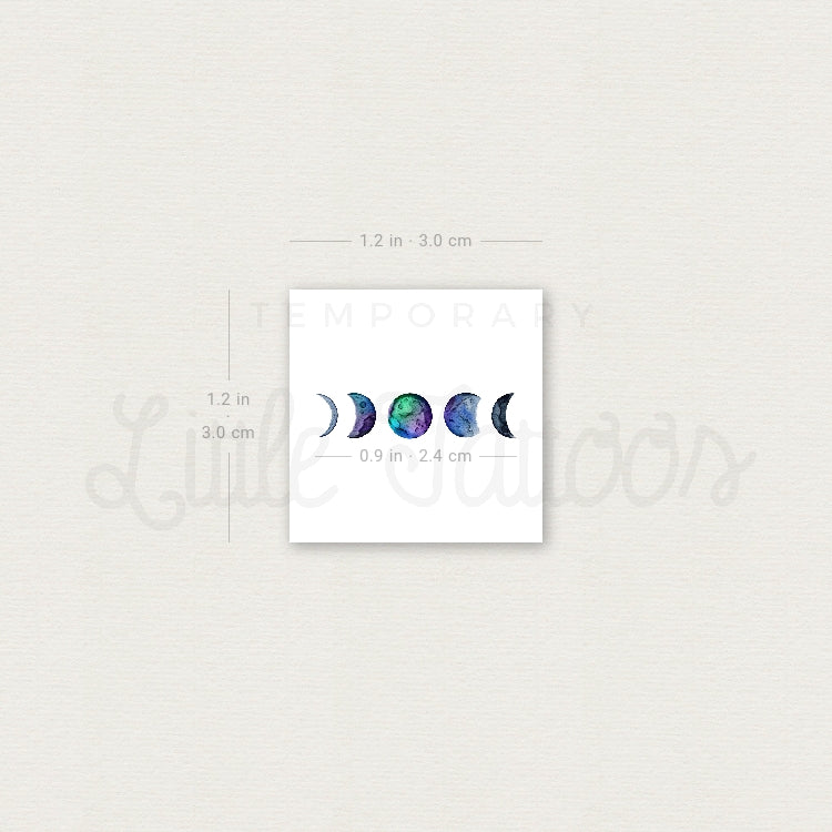 Tatuaje temporal "Fases de la Luna" de Ann Lilya (juego de 3)