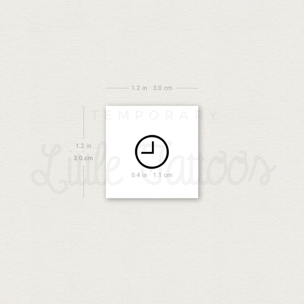 Clock Temporary Tattoo - Set of 3