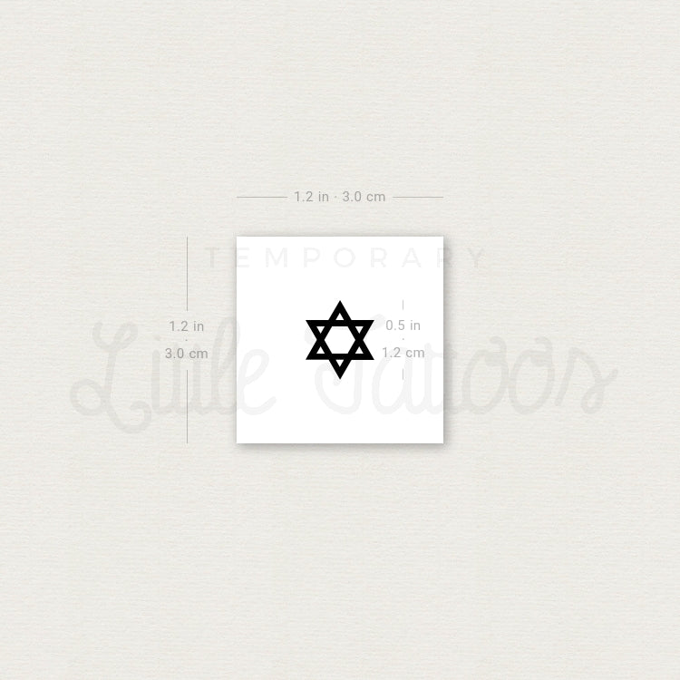 Small Star Of David Temporary Tattoo - Set of 3
