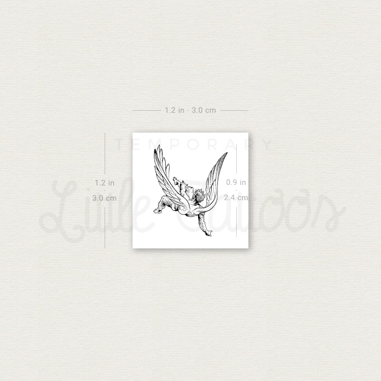 Small Falling Angel Temporary Tattoo - Set of 3
