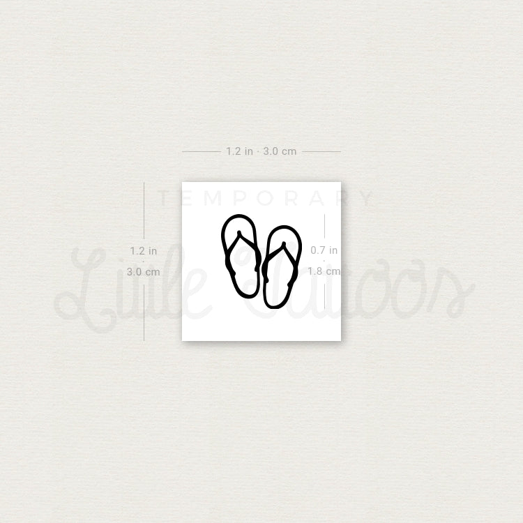 Flip Flops Temporary Tattoo - Set of 3