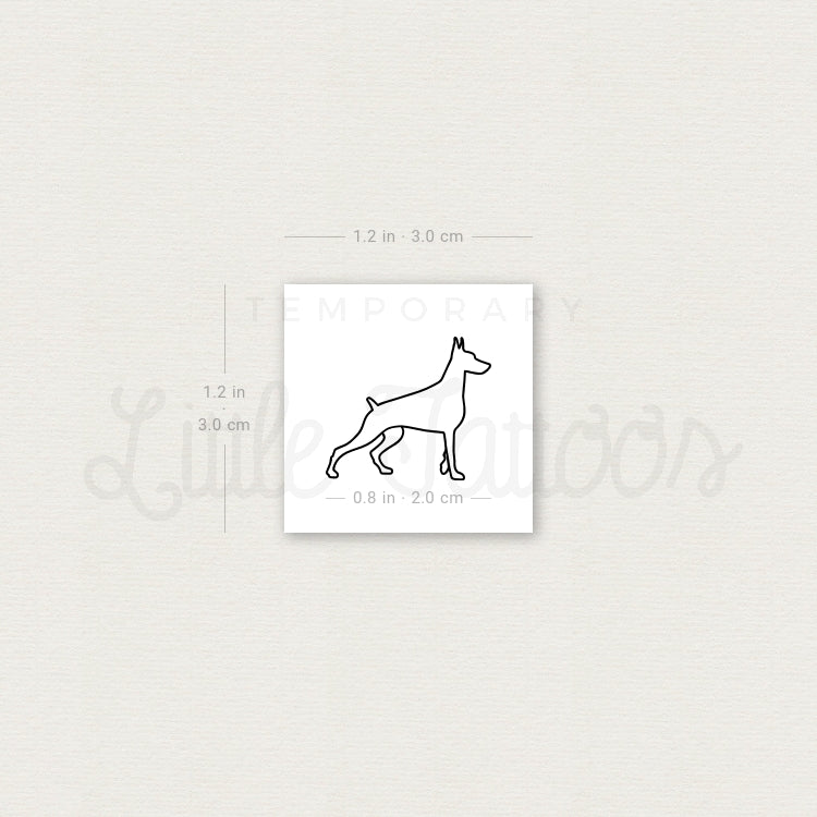Doberman Temporary Tattoo - Set of 3