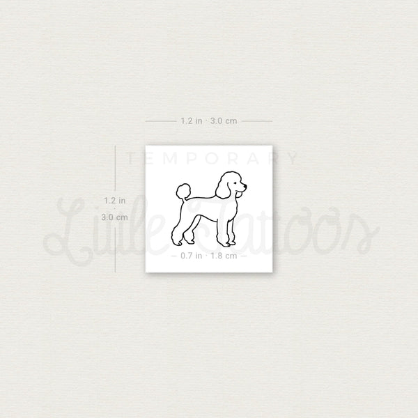 Little Poodle Temporary Tattoo - Set of 3