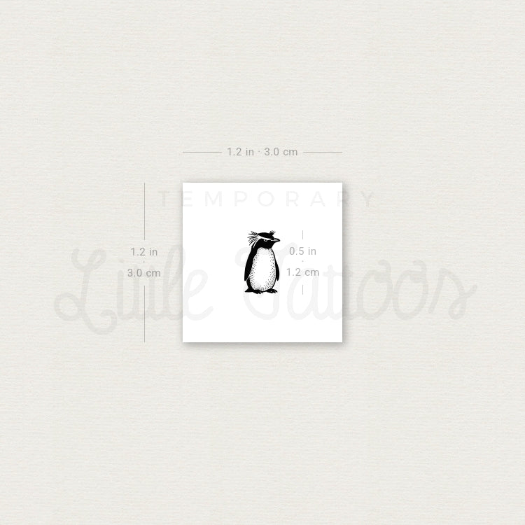 Western Rockhopper Penguin Temporary Tattoo - Set of 3