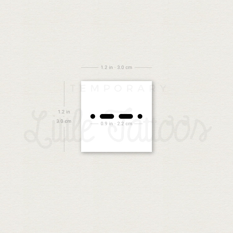 Morse Code P Temporary Tattoo - Set of 3