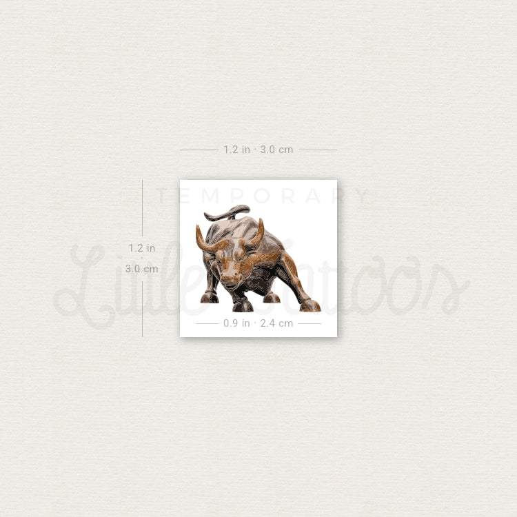 NY Charging Bull Temporary Tattoo - Set of 3