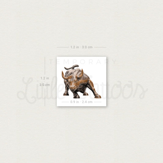 NY Charging Bull Temporary Tattoo - Set of 3