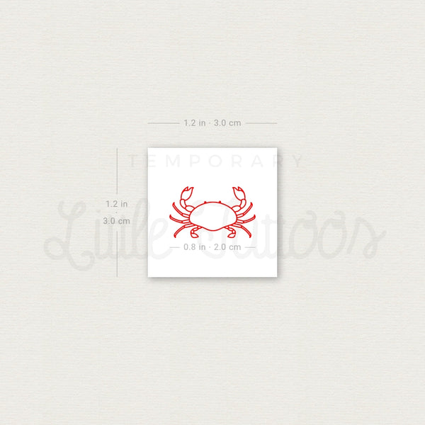 Red Crab Temporary Tattoo - Set of 3