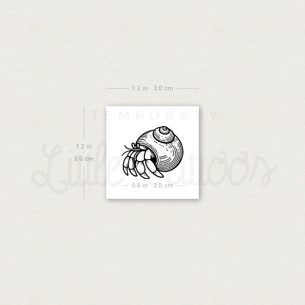 Hermit Crab Temporary Tattoo - Set of 3