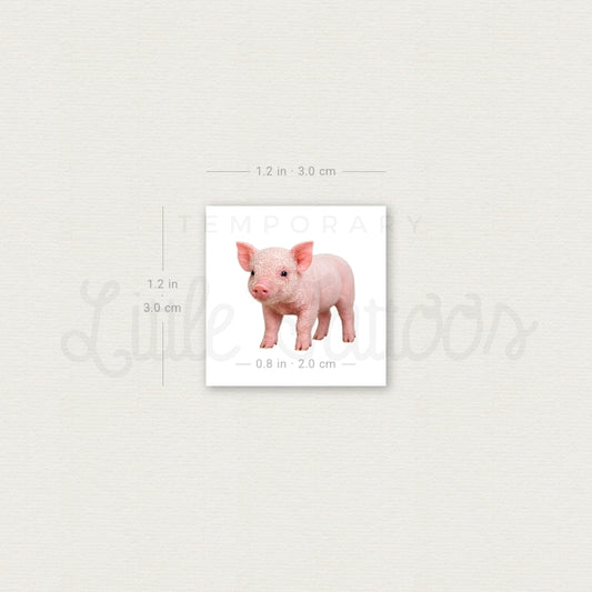 Baby Pig Temporary Tattoo - Set of 3